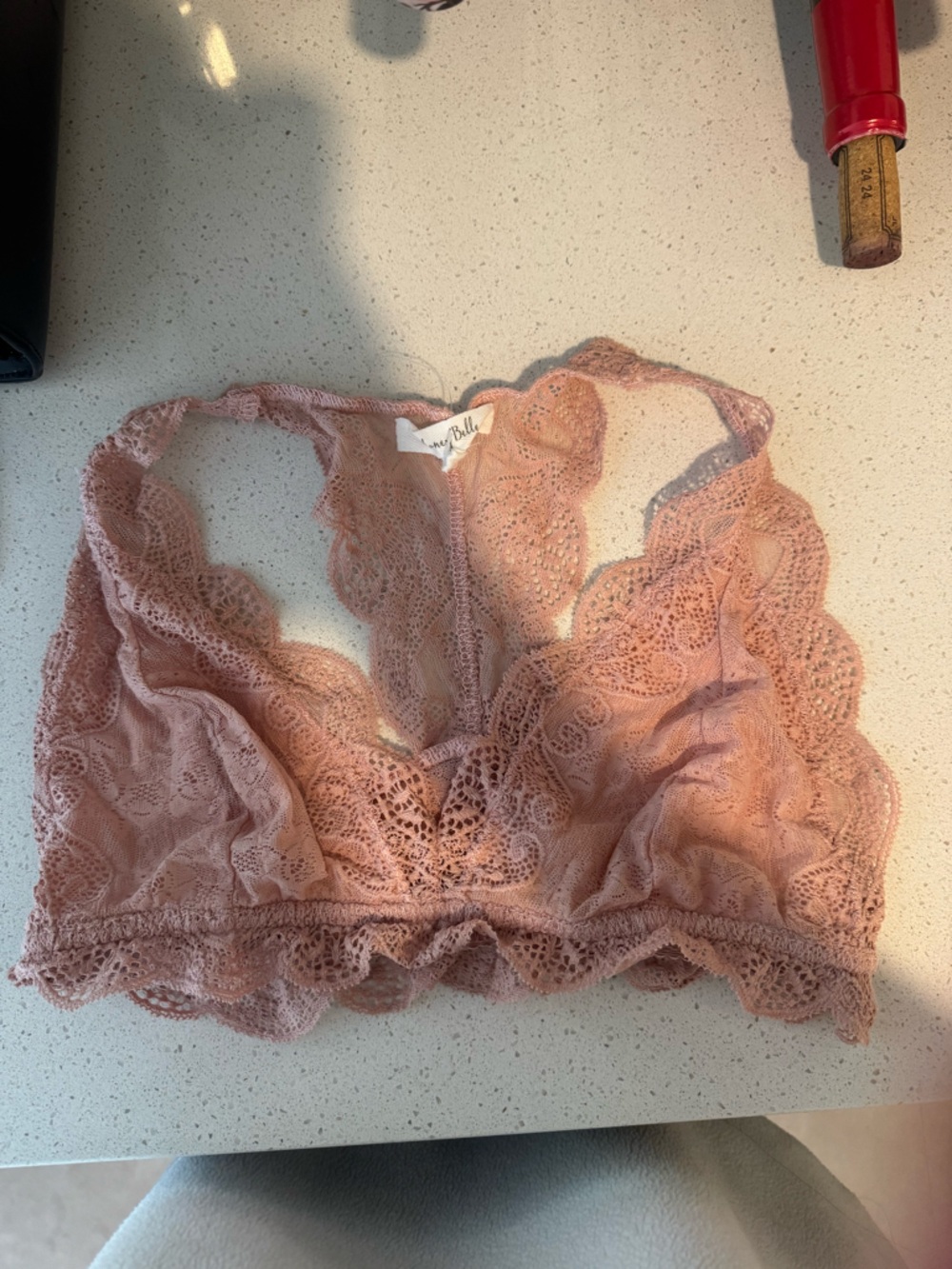 Hale Bob Dusty Rose Lace Bralette